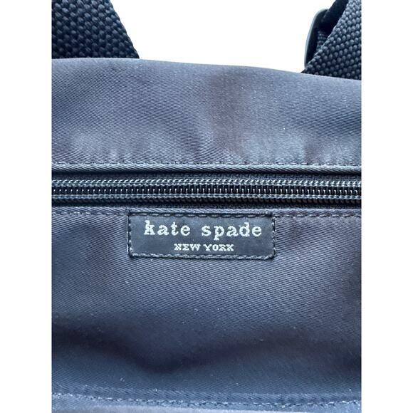 Vintage Kate Spade Zip Nylon Black Backpack 90s Y2K - Picture 3 of 6